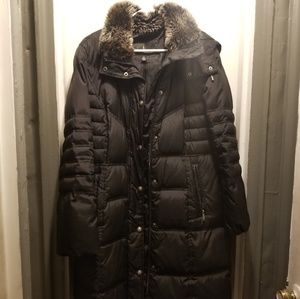 London Fog Faux Fur Collar Down Puffer